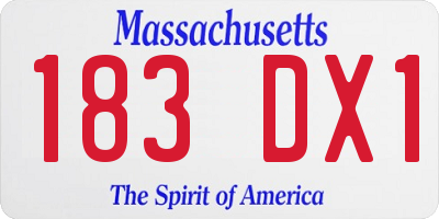 MA license plate 183DX1