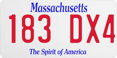 MA license plate 183DX4