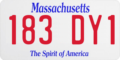 MA license plate 183DY1