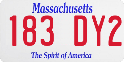 MA license plate 183DY2