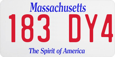 MA license plate 183DY4