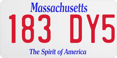 MA license plate 183DY5