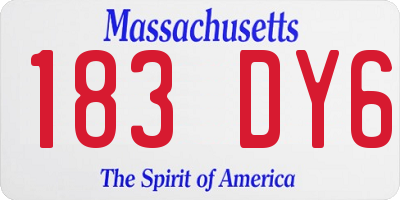 MA license plate 183DY6