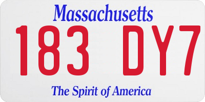 MA license plate 183DY7