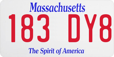 MA license plate 183DY8