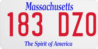 MA license plate 183DZ0