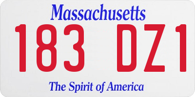 MA license plate 183DZ1