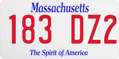 MA license plate 183DZ2