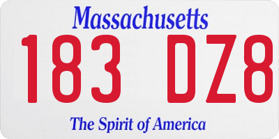 MA license plate 183DZ8