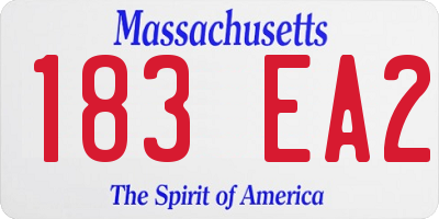 MA license plate 183EA2
