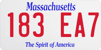 MA license plate 183EA7