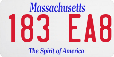 MA license plate 183EA8