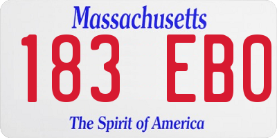 MA license plate 183EB0