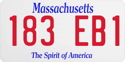 MA license plate 183EB1