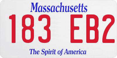 MA license plate 183EB2
