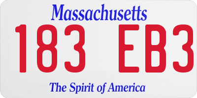 MA license plate 183EB3