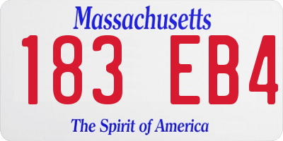 MA license plate 183EB4