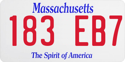 MA license plate 183EB7