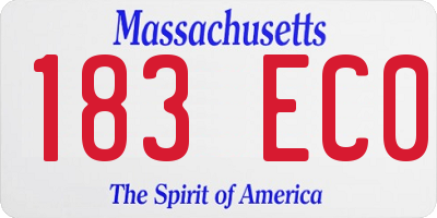 MA license plate 183EC0