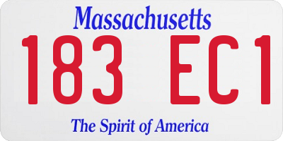 MA license plate 183EC1
