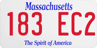 MA license plate 183EC2