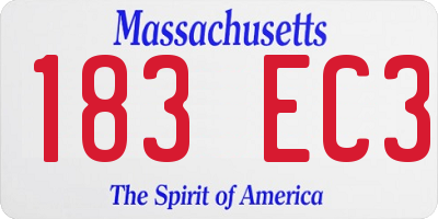 MA license plate 183EC3
