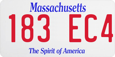 MA license plate 183EC4