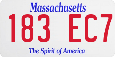 MA license plate 183EC7