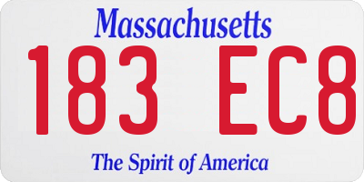 MA license plate 183EC8