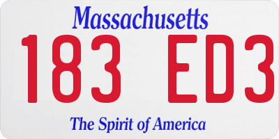 MA license plate 183ED3