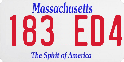 MA license plate 183ED4