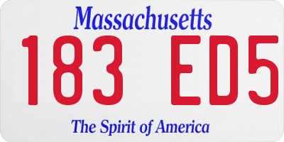MA license plate 183ED5