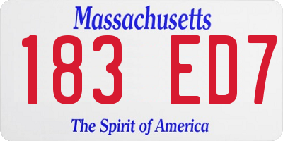 MA license plate 183ED7