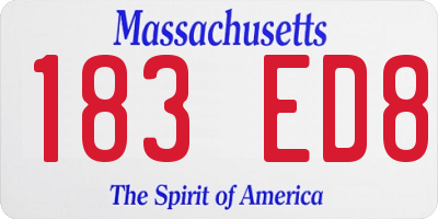 MA license plate 183ED8