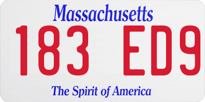 MA license plate 183ED9