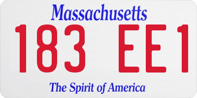 MA license plate 183EE1