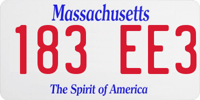 MA license plate 183EE3