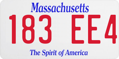 MA license plate 183EE4