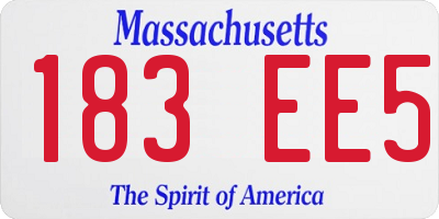 MA license plate 183EE5