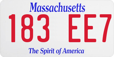 MA license plate 183EE7