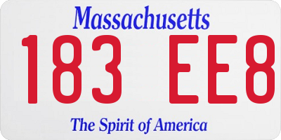 MA license plate 183EE8