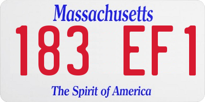 MA license plate 183EF1