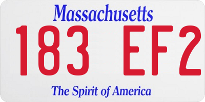 MA license plate 183EF2
