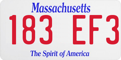 MA license plate 183EF3