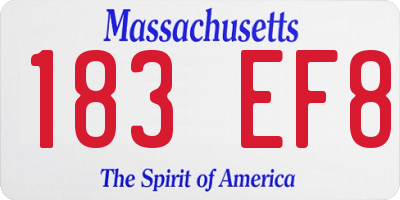 MA license plate 183EF8