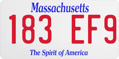 MA license plate 183EF9