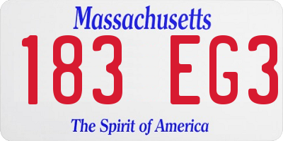MA license plate 183EG3