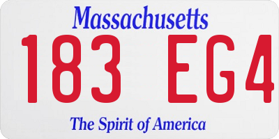 MA license plate 183EG4