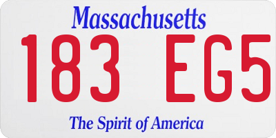 MA license plate 183EG5
