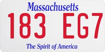 MA license plate 183EG7